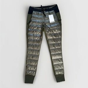 Holden Hybrid Down Jogger Pants Quilted Puffer Dark Olive Fleece Insulated S